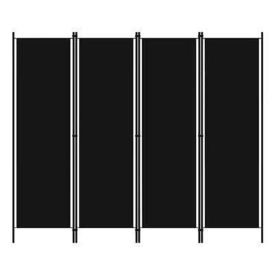 vidaXL 4-Panel Room Divider Black 200x180 cm Wall Partition Screen Separator