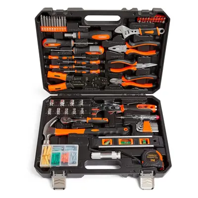 Tool Kit - Ultimate pcs Tool Box - Includes Hand Tools, LED Torch, Hex Keys, 3m Tape Measure & M