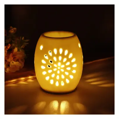 Ceramic Oil Burner Melt Wax Warmer Aroma Diffuser Tealight Scented Candle Holder Hollow Owl