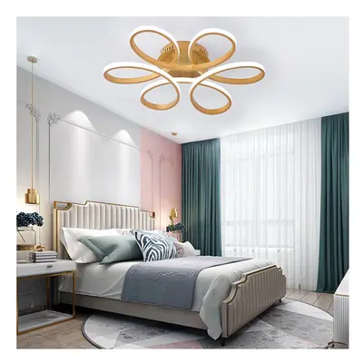 (Gold, 58cm-Cool White) Modern LED Ceiling Light Chandelier Lamp Flower Shape