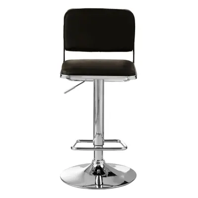 Premier Housewares Stockholm Black Seat / Chrome Base Bar Stool