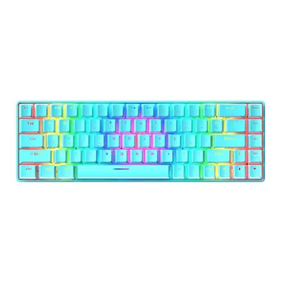 (Blue, Blue Switch) Mechanical Keyboard Keys USB Type-C Wired Blue/Brown/Red Swtich Colorful RGB