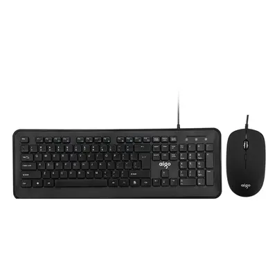 Wired Keyboard & Mouse Set Keys Office Optical Keyboard 2400DPI Ergonomic Mouse Kit for Keyboard