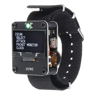 (Black) Red/Black Deauther Wristband /Deauther Watch NodeMCU ESP8266 Programmable WiFi Developme