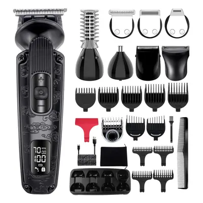 (Black) Men's beard trimmer beard grooming set t-blade beard trimmer hair clipper electric shave