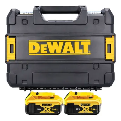 Dewalt DCB184 5.0ah 18v XR Lithium Ion Battery Twin Pack + Tstak Drill Case