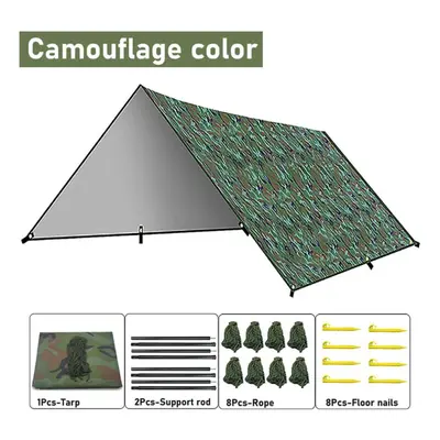 (green,brown, 3m x 5m) Camping Tarp, Outdoor Camping Tarpaulin Awning, Lightweight Uv Resistant 