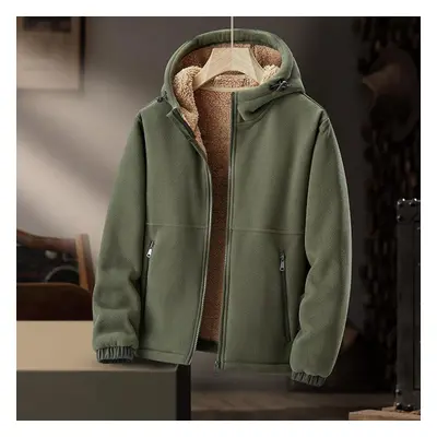 (army green, XXXXXL) Fleece Jacket For Men, Autumn And Winter Cotton Jacket, Cardigan With Thick