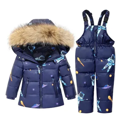 (as the picture, 90(1-2T)) Years Kids Girls Boys Snow Wear Winter Hooded Puffer Jacket Outerwear