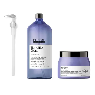 L'Oreal Serie Expert Blondifier - Pump - Gloss Shampoo 1500ml - Mask 500ml