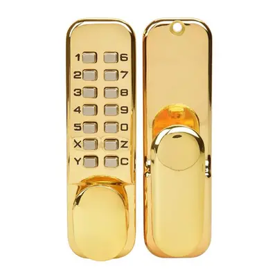 (gold) Kak Zinc Alloy Keyless Combination Mechanical Digital Door Lock Push Button Code Password