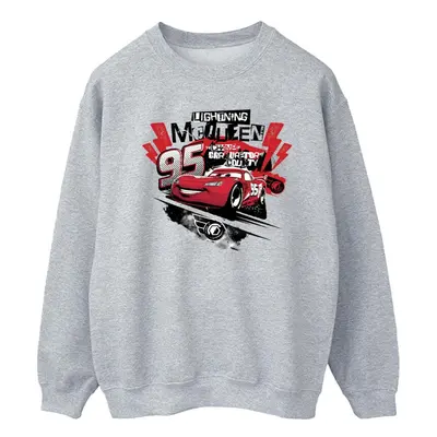 (XXL, Sports Grey) Disney Mens Cars Lightning McQueen Collage Sweatshirt