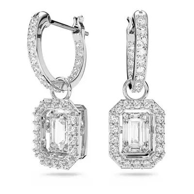 Swarovski Millenia Drop Octagon Cut White Rhodium Plated Earrings