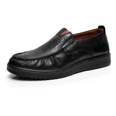 (black, 48) Men&apos;s Casual Leather Breathable Comfortable Loafers Business Oxford Flats Shoes