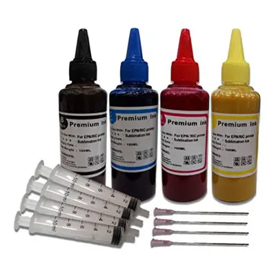 Sublimation Ink cartridge refill Kit Compatible with Epson and Ricoh Printers - Heat Press Ink, 