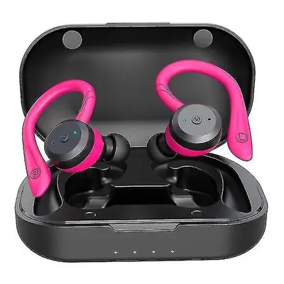 (pink) Hours Playtime Swimming Waterproof Bluetooth Headphones Dual Wear Sports Wireless Headpho