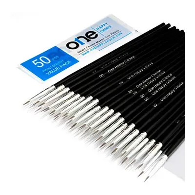 50 Pcs Pack of Synthetic Sable Fine Detail Paint Brushes Set for Miniature, Scale Model, Art Pai