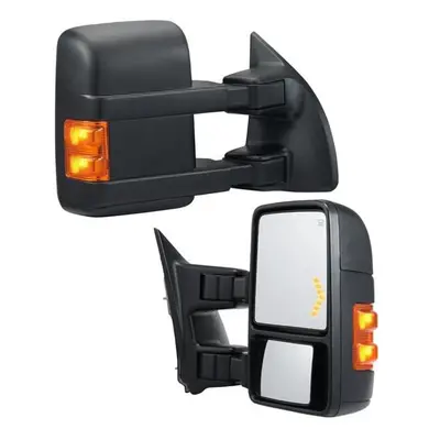 Vevor QYJHZKFTF250PX99MV9 Left & Right Towing Mirrors for Ford F350, Black - Pack of