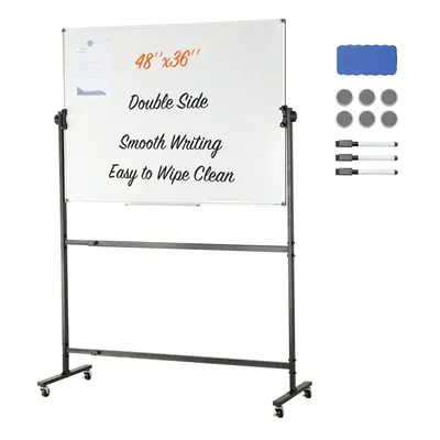 Vevor BBYCDL4836ABS42HOV0 x in. Rolling Magnetic Whiteboard, Double-sided Mobile Whiteboard Adju