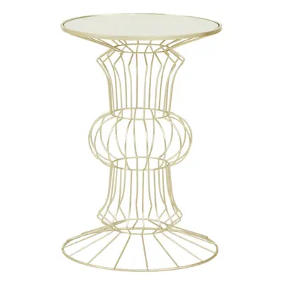 Premier Housewares Yaxi Light Gold Finish Frame Table