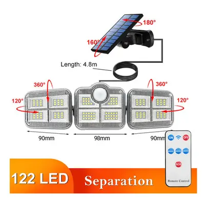 (Separation-122 SMD) 108/122/138/171 LED Solar Lights Head Motion Sensor Wide Angle Illumination