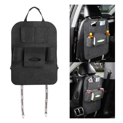 (Dark Grey) Auto Car Seat Back Hanging Multi-Pocket Storage Bag Organizer Holder Car Storage Box