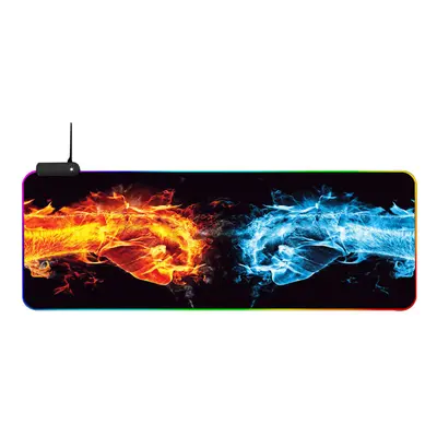 (300x800x4mm) RGB Glowing Mouse Pad Boxing Soft Rubber Anti-slip Lighting Mode Large Gaming Keyb