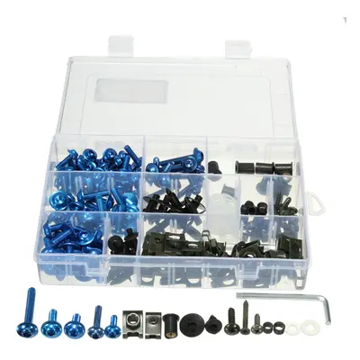 (Blue) 251pcs Fairing Bolt Kit Motorcycle Sportbike Body Fasteners Clip Screws Set