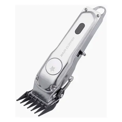 (EU Plug) Metal Electric Hair Clipper Barber Professional Rechargeable Hair Trimmer Cutter