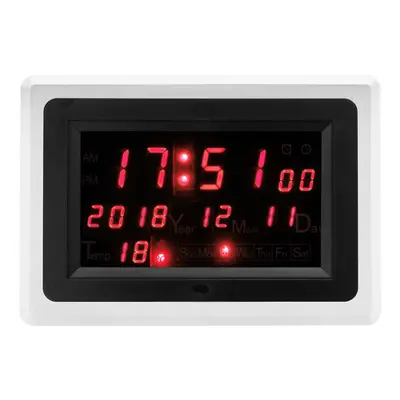 (Red) DC9-12V Electronic Calendar High Precision Clock ECL-1227 12/24 Hour C/F Switchble