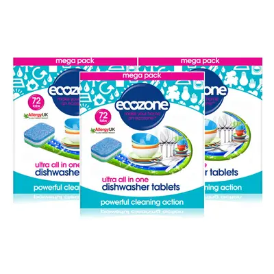 3 x Ecozone Ultra All-In-One Dishwasher Tablets - Capsules