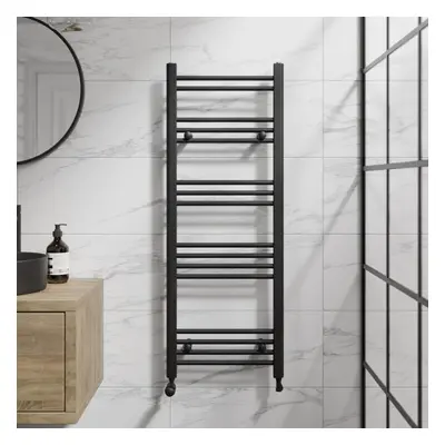 DuraTherm Heated Towel Rail Matt Black x 450mm Flat