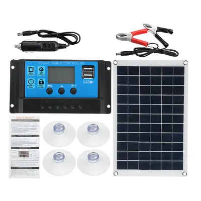 (20A) 100W Solar Panel Kit 12V Battery Charger 10-100A LCD Controller For Caravan Van Boat