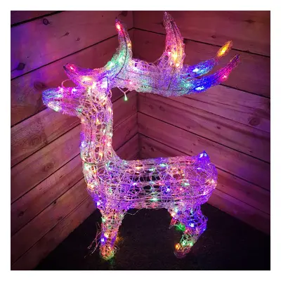 Premier 1.15M Lit Soft Acrylic Christmas Reindeer with Multi LED