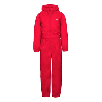 (7-8 Years, Red) Trespass Kids Rainsuit Waterproof Button