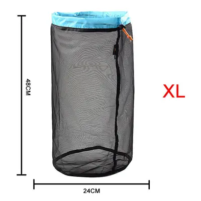 (XL) Mesh Storage Bag Lightly Organize Sack Camping Hiking Compression Bags Travel Accessories P