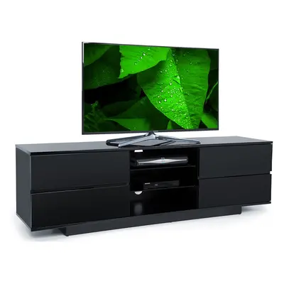 Centurion Supports Avitus Premium High Gloss Black with 4-Black Drawers & 3-Shelf 32"-65" LED/OL