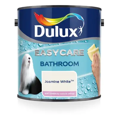 Dulux Easycare Bathroom Plus Soft Sheen Paint, Jasmine White, 2.5 Litre