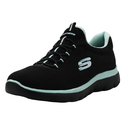 Skechers Sport Women's Summits Sneaker Black/Aqua 8.5 W