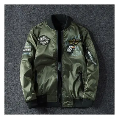 (green, XXXXL) Men &apos;s Polit Bomber Jackets Male Outwear Both -side Wear Cargo Coats Mens Re