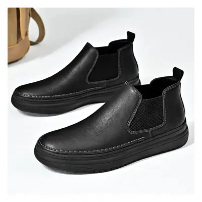 (black, 46) Mens Ankle Boots Slip On Work Boots