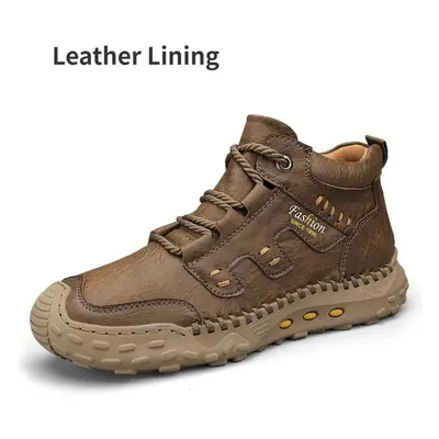 (khaki, 39) Autumn And Winter Men&apos;s Boots To Keep Warm Plush Snow Boots Casual Shoes Plus S