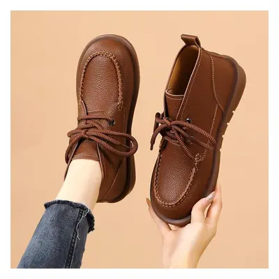 (brown, EU:36) Women's Winter Boots Oxfords Boots Flats Desert Boots Leather Student Boots For G