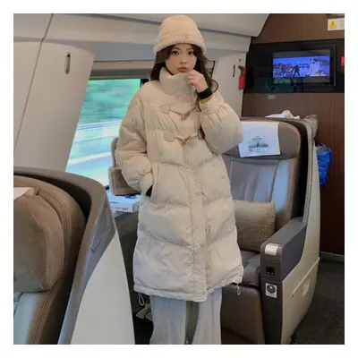 (white, XL) New Long And Short Down Padded Coat Female Winter Bread Padded Coat Coat