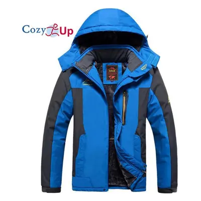 (blue, 3XL) Cozy Up Men&apos;s Ski Jacket Waterproof Insulated Snow Jacket Warm Windproof Winter