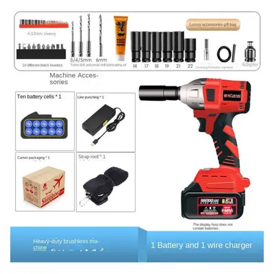 (as the picture, 168000HN) Lithium Battery Charging Wrench, Impacting Woodworking Auto Repairer 