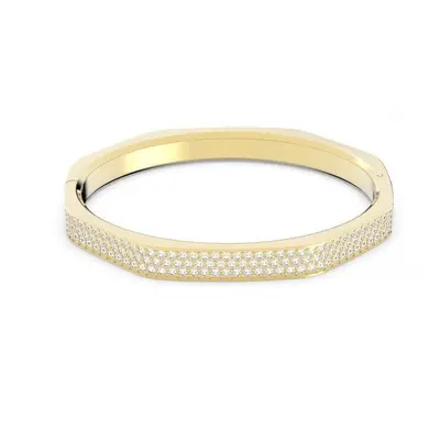 Swarovski Dextera Gold-Tone Plated White Octagon Bangle - Size