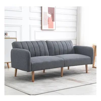 Retro Sofa Bed Scandinavian Modern Style Couch Seater Loveseat Wooden Settee