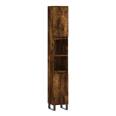 (smoked oak) vidaXL Bathroom Cabinet Vanity Unit Highboard Cupboard White Engineered Wood