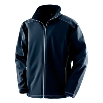 (S, Navy) Result Work Guard Mens Treble Stitch Softshell Jacket